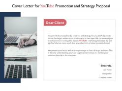Cover letter for youtube promotion and strategy proposal ppt powerpoint slides