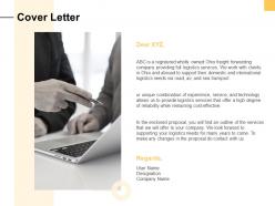 Cover letter management ppt powerpoint presentation professional guide