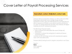 Cover letter of payroll processing services ppt powerpoint presentation inspiration display