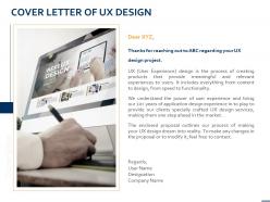 Cover letter of ux design ppt powerpoint presentation icon file formats