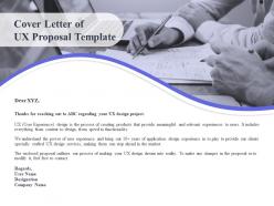 Cover letter of ux proposal template ppt powerpoint presentation shapes