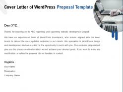 Cover letter of wordpress proposal template ppt powerpoint presentation model samples