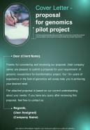 Cover Letter Proposal For Genomics Pilot Project One Pager Sample Example Document