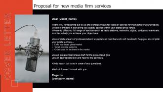 Cover Letter Proposal For New Media Firm Services Ppt Slides Example
