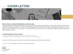 Cover letter proposal includes ppt powerpoint presentation model visual aids