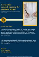 Cover Letter Research Proposal For Genomics Project One Pager Sample Example Document