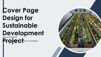 Cover Page Design For Sustainable Development Project PPT Summary VA