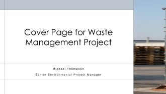 Cover Page For Waste Management Project PPT Summary VA
