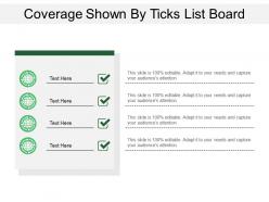 Coverage shown by ticks list board