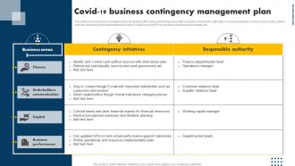 Covid 19 Business Contingency Management Plan