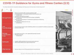 Covid 19 guidance for gyms and fitness centers stations ppt powerpoint presentation styles templates