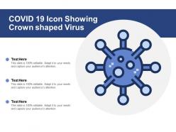 Covid 19 icon showing crown shaped virus