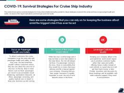 Covid 19 survival strategies for cruise ship industry ppt powerpoint slide download