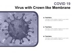 Covid 19 virus with crown like membrane