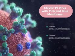 Covid 19 virus with pink and blue membrane