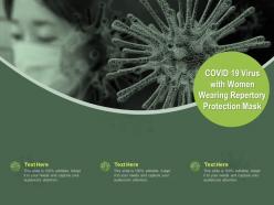 COVID 19 Virus With Women Wearing Repertory Protection Mask Ppt Powerpoint Presentation Portfolio Skills