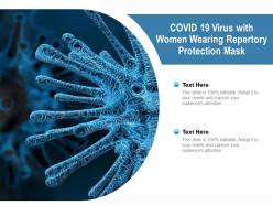 Covid 19 virus with women wearing repertory protection mask