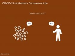 Covid 19 Vs Mankind Corona Icon Virus Vector