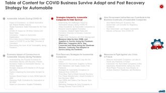 Covid business survive adapt and post recovery strategy for automobile complete deck