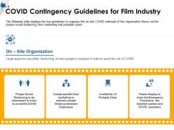 Covid contingency guidelines for film industry m1491 ppt powerpoint presentation file ideas