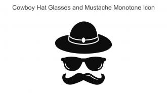 Cowboy Hat Glasses And Mustache Monotone Icon In Powerpoint Pptx Png And Editable Eps Format