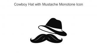 Cowboy Hat With Mustache Monotone Icon In Powerpoint Pptx Png And Editable Eps Format