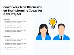 Coworkers icon discussion on brainstorming ideas for new project