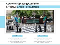 Coworkers playing game for effective group formulation