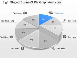 Cp eight staged business pie graph and icons powerpoint template