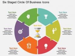 Cp six staged circle of business icons flat powerpoint design