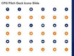 Cpg pitch deck icons slide ppt outline demonstration