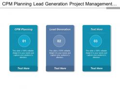 Cpm planning lead generation project management branding marketing cpb