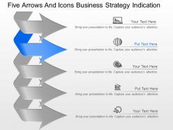 Cq five arrows and icons business strategy indication powerpoint template
