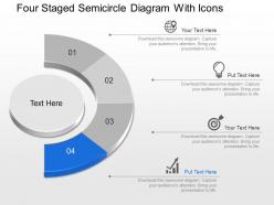 Cq four staged semicircle diagram with icons powerpoint template
