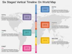 Cq six staged vertical timeline on world map flat powerpoint design