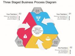 Cq three staged business process diagram flat powerpoint design
