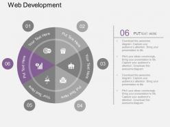 Cr six staged web development circle with icons flat powerpoint design