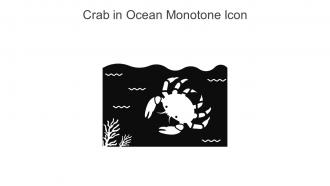 Crab In Ocean Monotone Icon In Powerpoint Pptx Png And Editable Eps Format