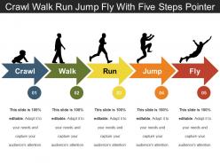Crawl walk run jump fly with five steps pointer