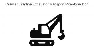 Crawler Dragline Excavator Transport Monotone Icon In Powerpoint Pptx Png And Editable Eps Format