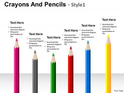 Crayons and pencils style 1 powerpoint presentation slides