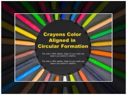 Crayons color aligned in circular formation