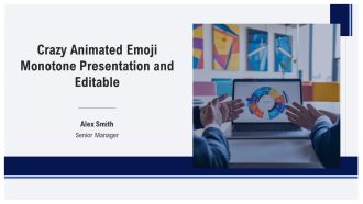 Crazy Animated Emoji Monotone Presentation And Editable PPT Information AT