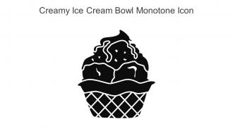 Creamy Ice Cream Bowl Monotone Icon In Powerpoint Pptx Png And Editable Eps Format