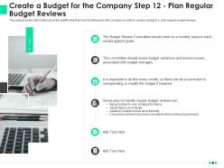 Create A Budget For The Company Step 12 Plan Regular Budget Reviews Ppt Slides Gallery