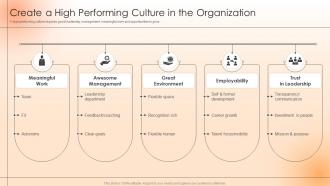 Create A High Performing Culture In The Strategies To Engage The Workforce And Keep Them Satisfied