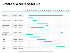 Create a weekly schedule ppt powerpoint presentation layouts structure