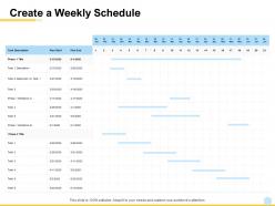 Create a weekly schedule ppt powerpoint presentation slideshow