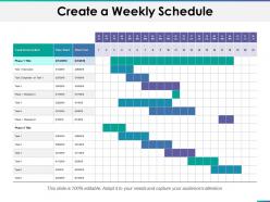 Create a weekly schedule ppt summary graphics