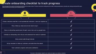 Create Onboarding Checklist To Track Progress Onboarding Journey For Strategic